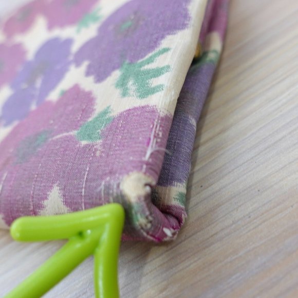 VINTAGE Floral Clutch Purple Neutral Purse Rhinestone Casual‎ Retro 90s Waldman - Picture 9 of 16